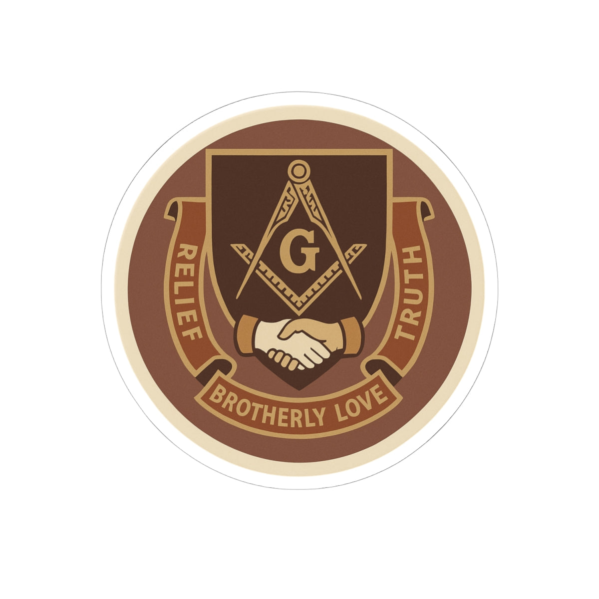 Master Mason Blue Lodge Sticker Decal - Kiss-Cut Brotherly Love - Bricks Masons