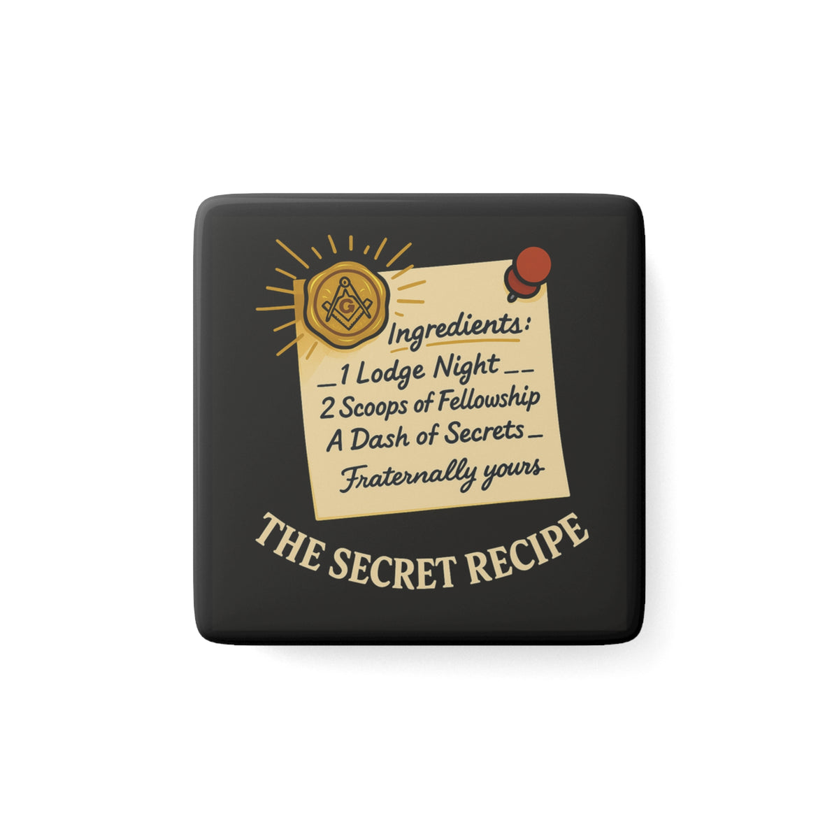 Master Mason Blue Lodge Magnet - Porcelain With Magnet - Bricks Masons