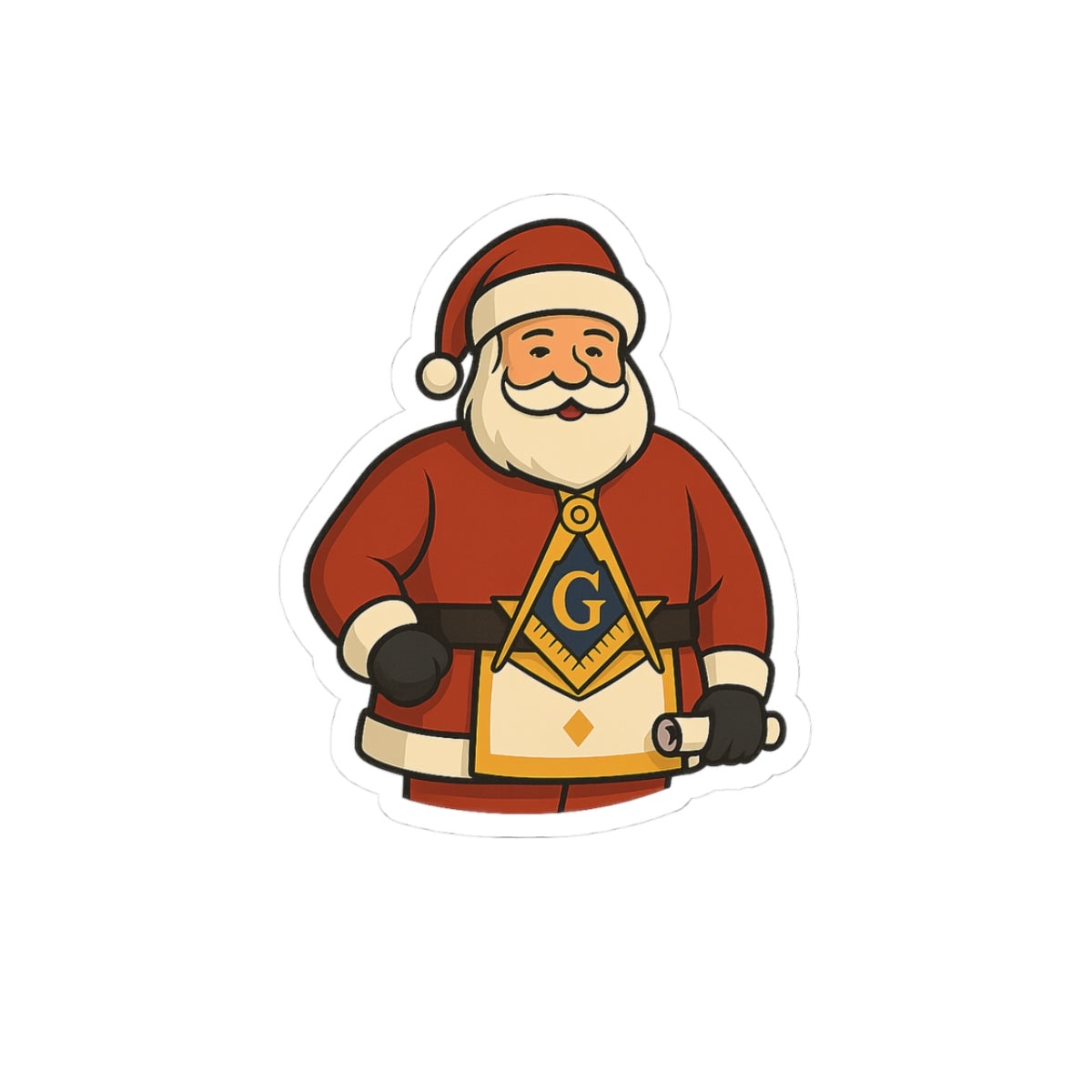Master Mason Blue Lodge Sticker Decal - Kiss-Cut Square & Compass G Christmas Design - Bricks Masons