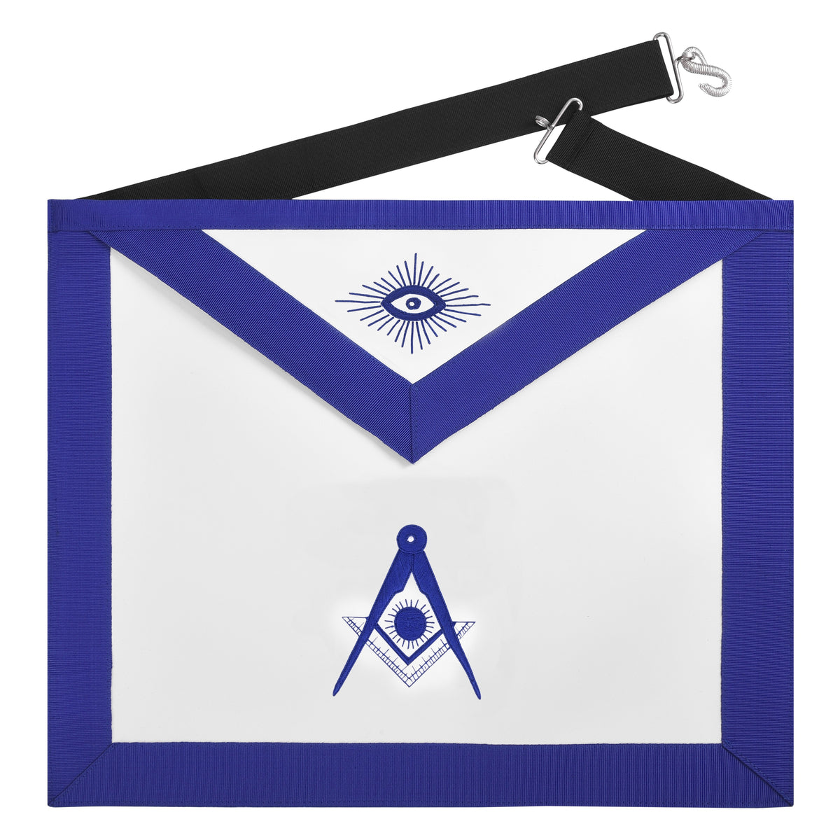 Senior Deacon Blue Lodge Officer Apron - Royal Blue Embroidery - Bricks Masons