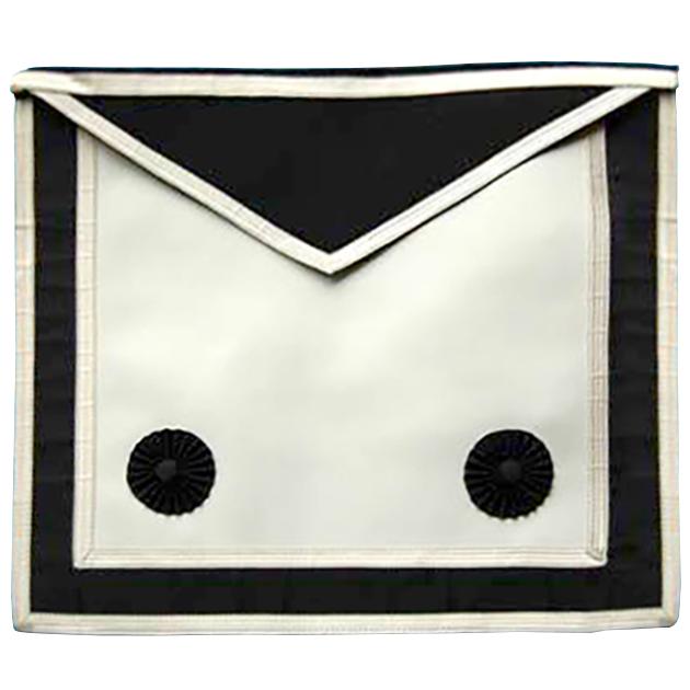 Fellowcraft Malta Regulation Apron - White & Black - Bricks Masons