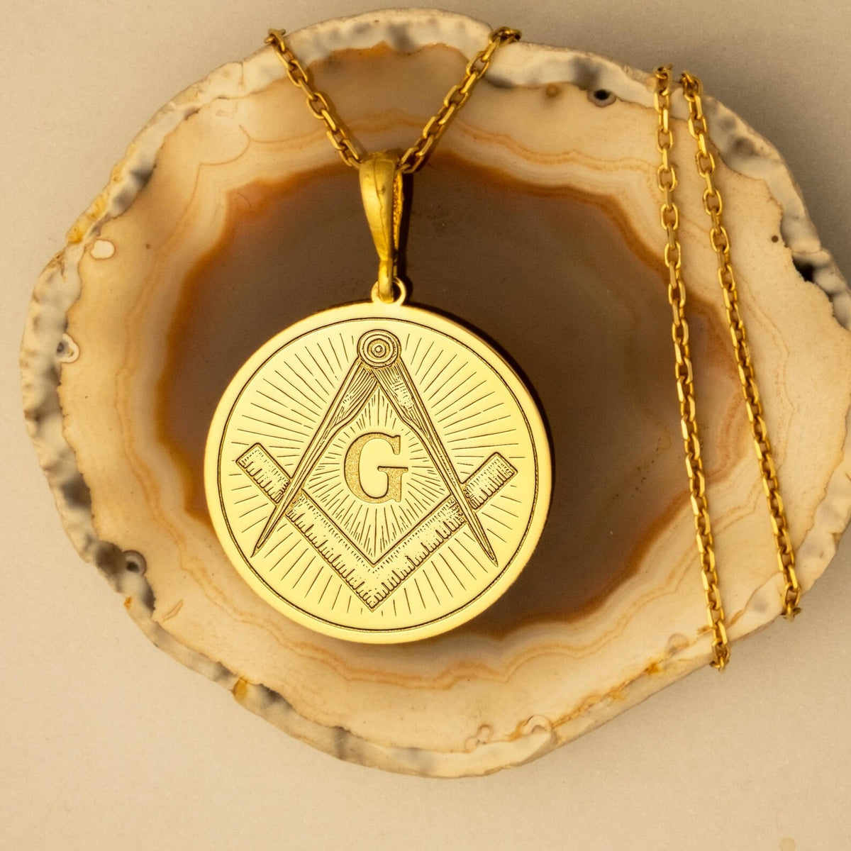 Master Mason Blue Lodge Necklace - Square & Compass G Various Sizes & Colors - Bricks Masons