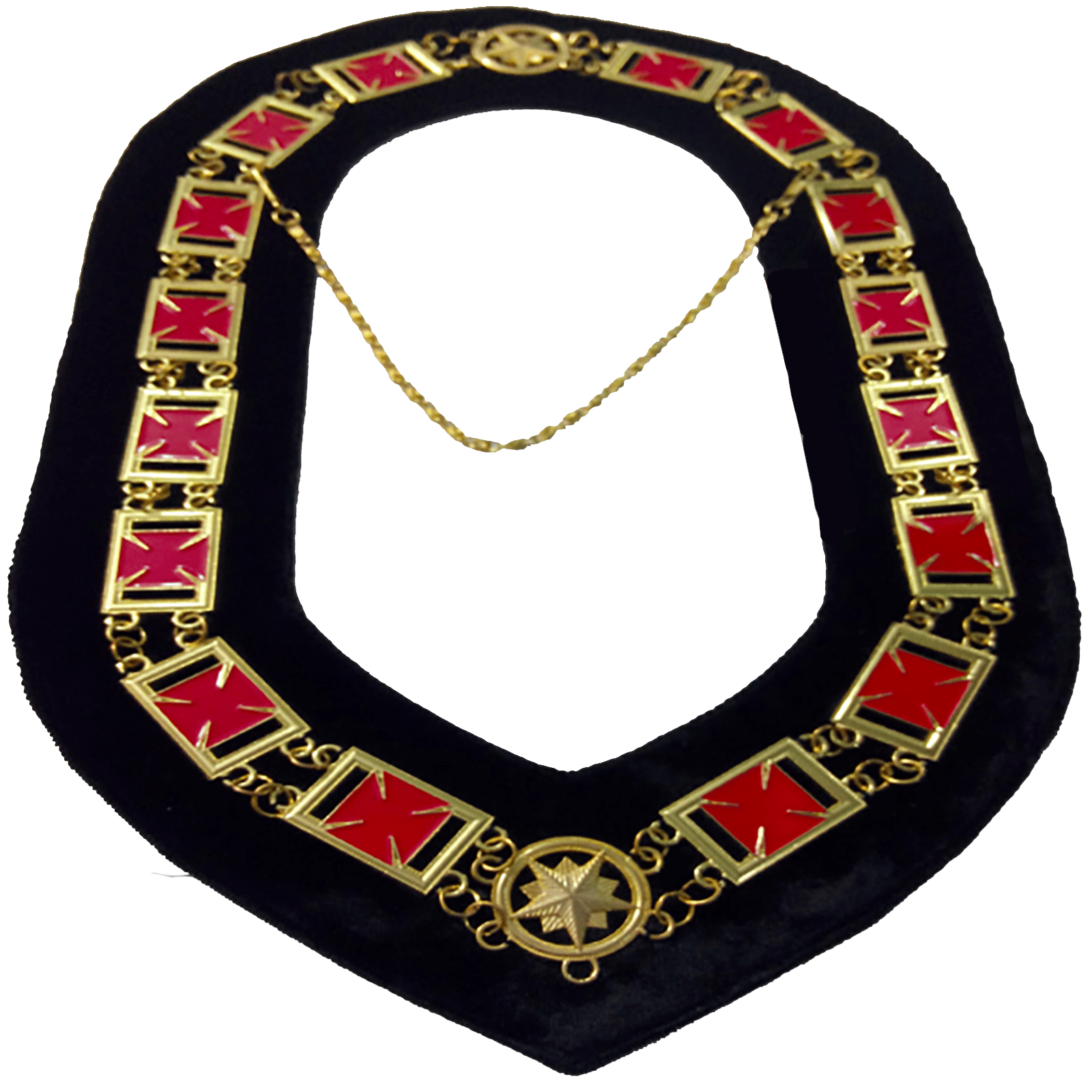 Knights Templar Chain Collar - Gold Plated - Bricks Masons