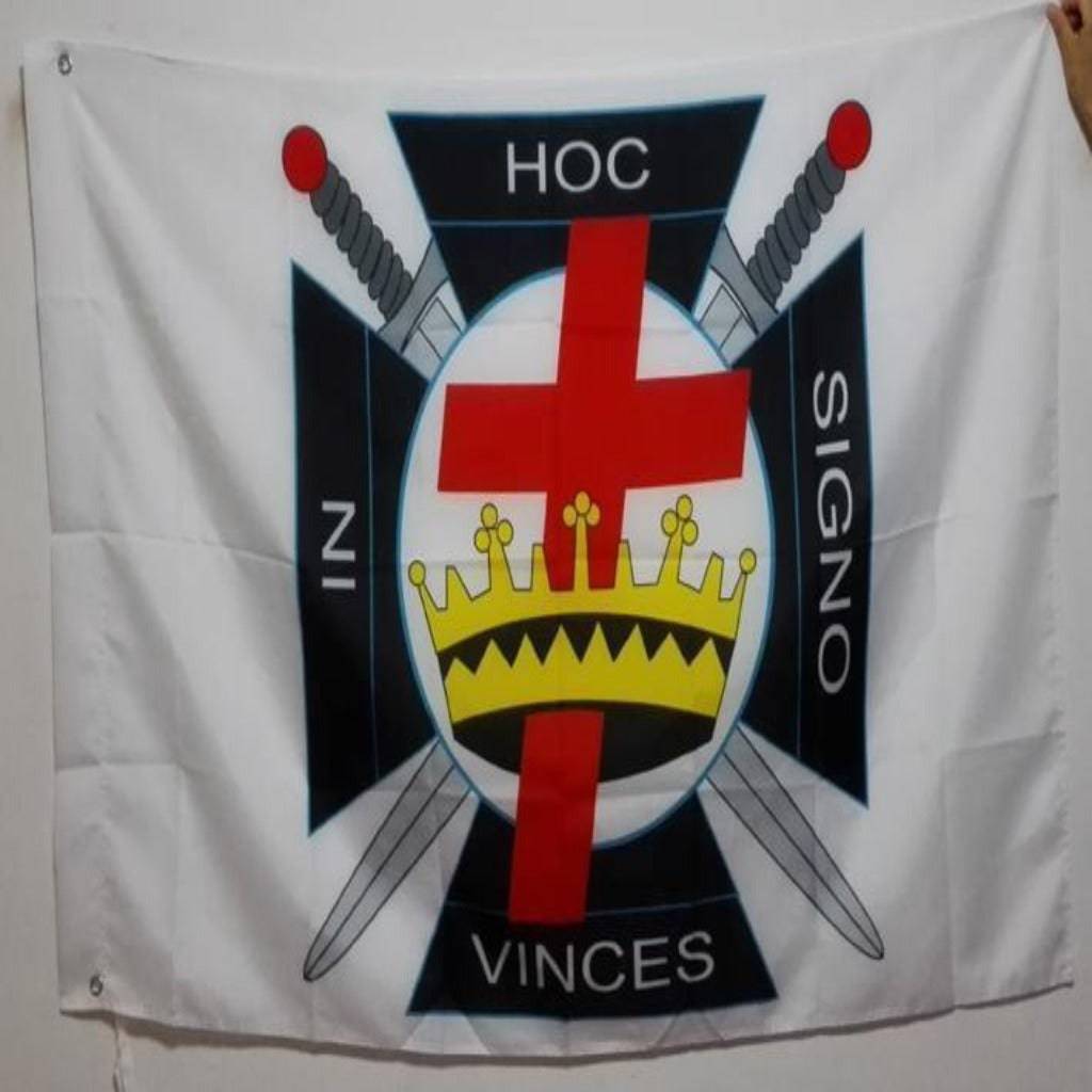 Knights Templar Flag - IN HOC SIGNO VINCES Various Sizes - Bricks Masons