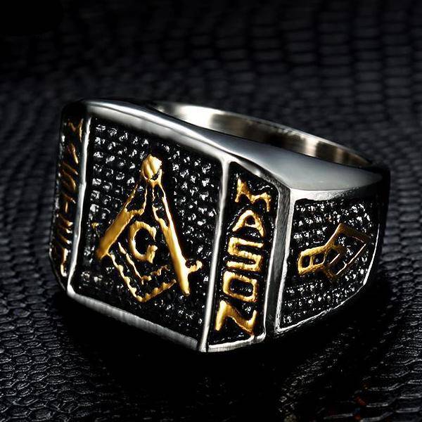 Master Mason Blue Lodge Ring - Trowel - Bricks Masons