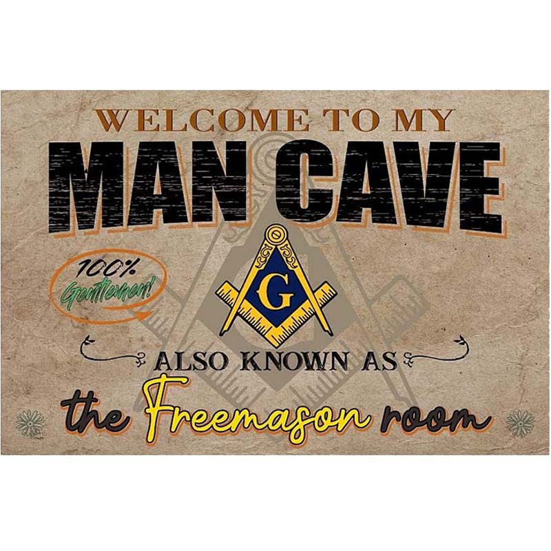 Master Mason Blue Lodge Canvas - Welcome To My Man Cave Also Known As The Freemason Room - Bricks Masons