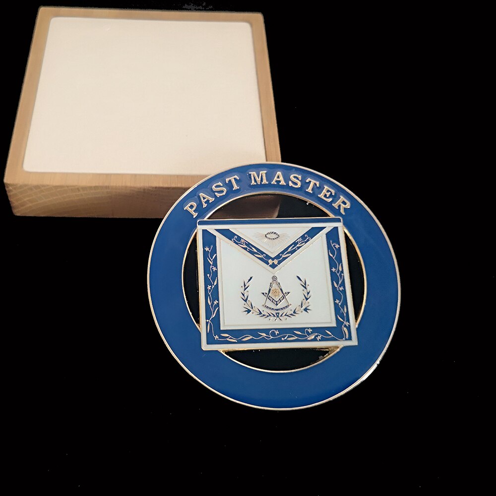 Past Master Blue Lodge Car Emblem - Blue Car Medallion - Bricks Masons