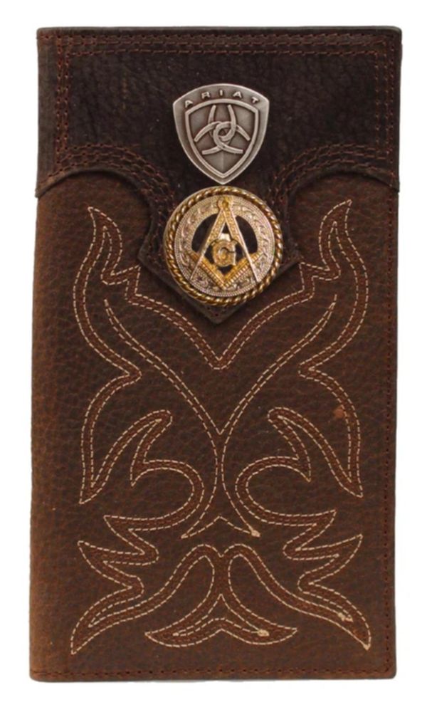 Master Mason Blue Lodge Wallet - Gold Square & Compass Ariat