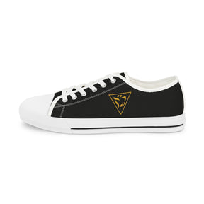 Grand Tiler of Solomon Sneaker - Low Top Sneaker Black & White Golden Emblem - Bricks Masons