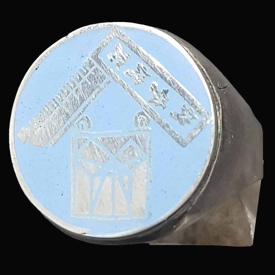 Pythagorean Theorem Enamel Ring Silver 1.8 Cm 12 Gr Art 1029 - Bricks Masons