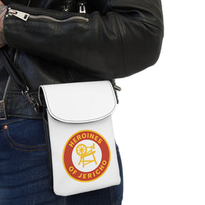 Heroines of Jericho Cell Phone Wallet - White Microfiber Leather With Adjustable Strap - Bricks Masons