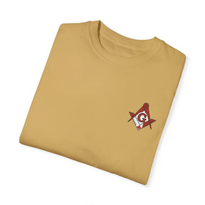 Master Mason Blue Lodge Canada Jurisdiction T-Shirt - Garment-Dyed Tee Various Colors - Bricks Masons