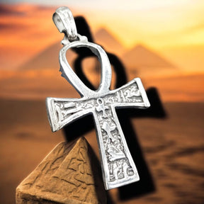 Ankh Cross of Life Pendant in Silver 3 x Cm 4.5 Gr Art 1056 - Bricks Masons