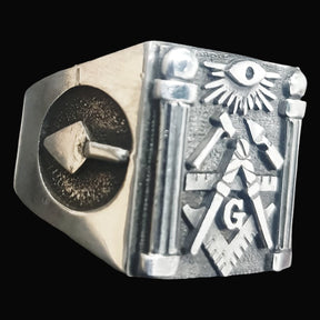 Masonic Master Degree Ring Silver 2 cm 14 g Masonry Art 1072 - Bricks Masons
