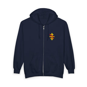 Red Branch of Eri Hoodie - Zip Up Jacket Front & Back Embroidery - Bricks Masons