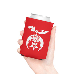 Shriners Can Cooler - Red Polyester Exterior - Bricks Masons
