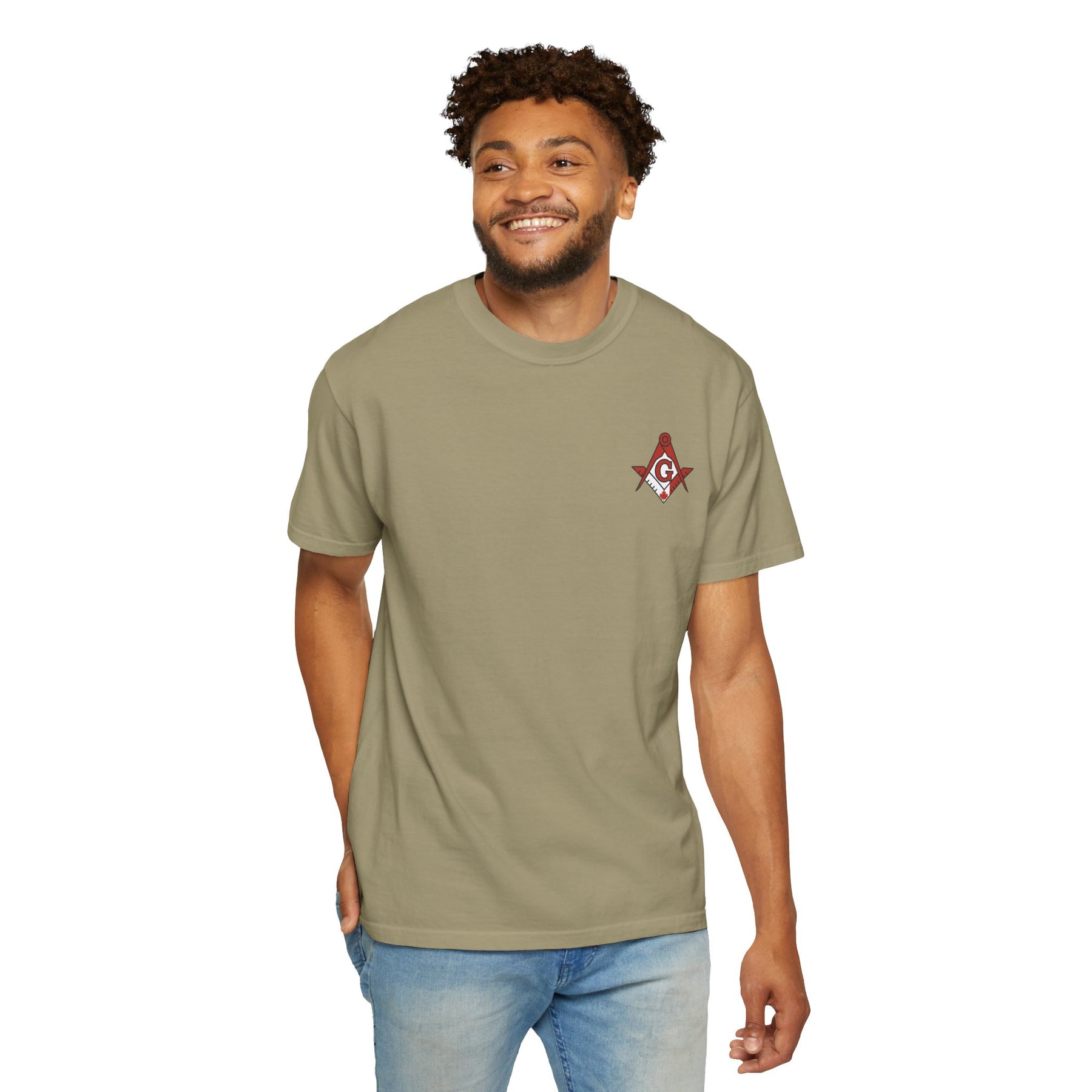 Master Mason Blue Lodge Canada Jurisdiction T-Shirt - Garment-Dyed Tee Various Colors - Bricks Masons