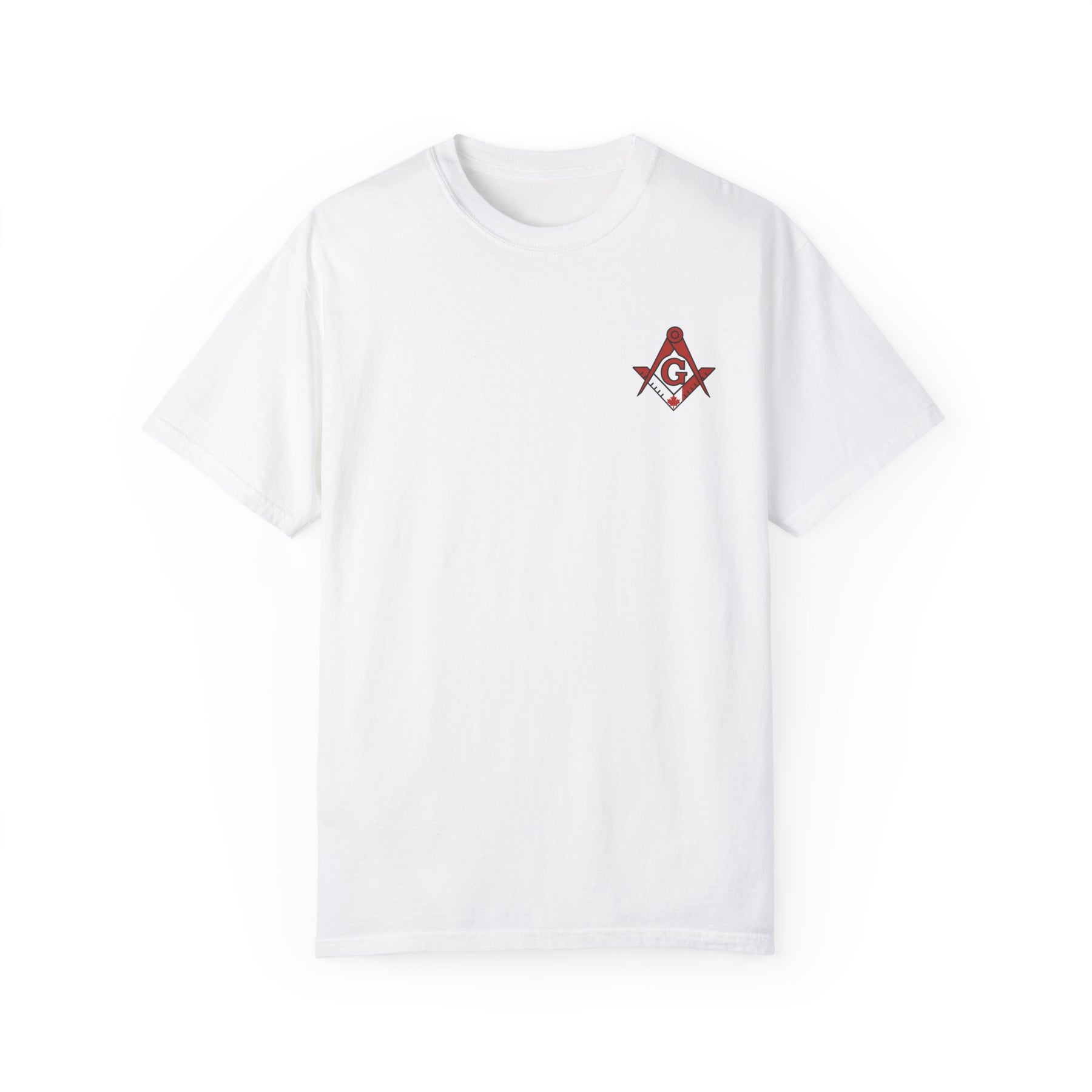 Master Mason Blue Lodge Canada Jurisdiction T-Shirt - Garment-Dyed Tee Various Colors - Bricks Masons