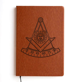 Past Master Blue Lodge California Regulation Journal - Brown Faux Leather - Bricks Masons