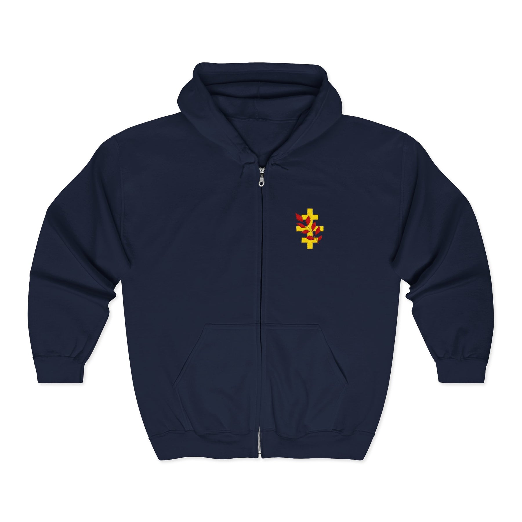 Red Branch of Eri Hoodie - Zip Up Jacket Front & Back Embroidery - Bricks Masons