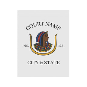 DOI Yard Flag - White Poly Poplin With Personalization - Bricks Masons