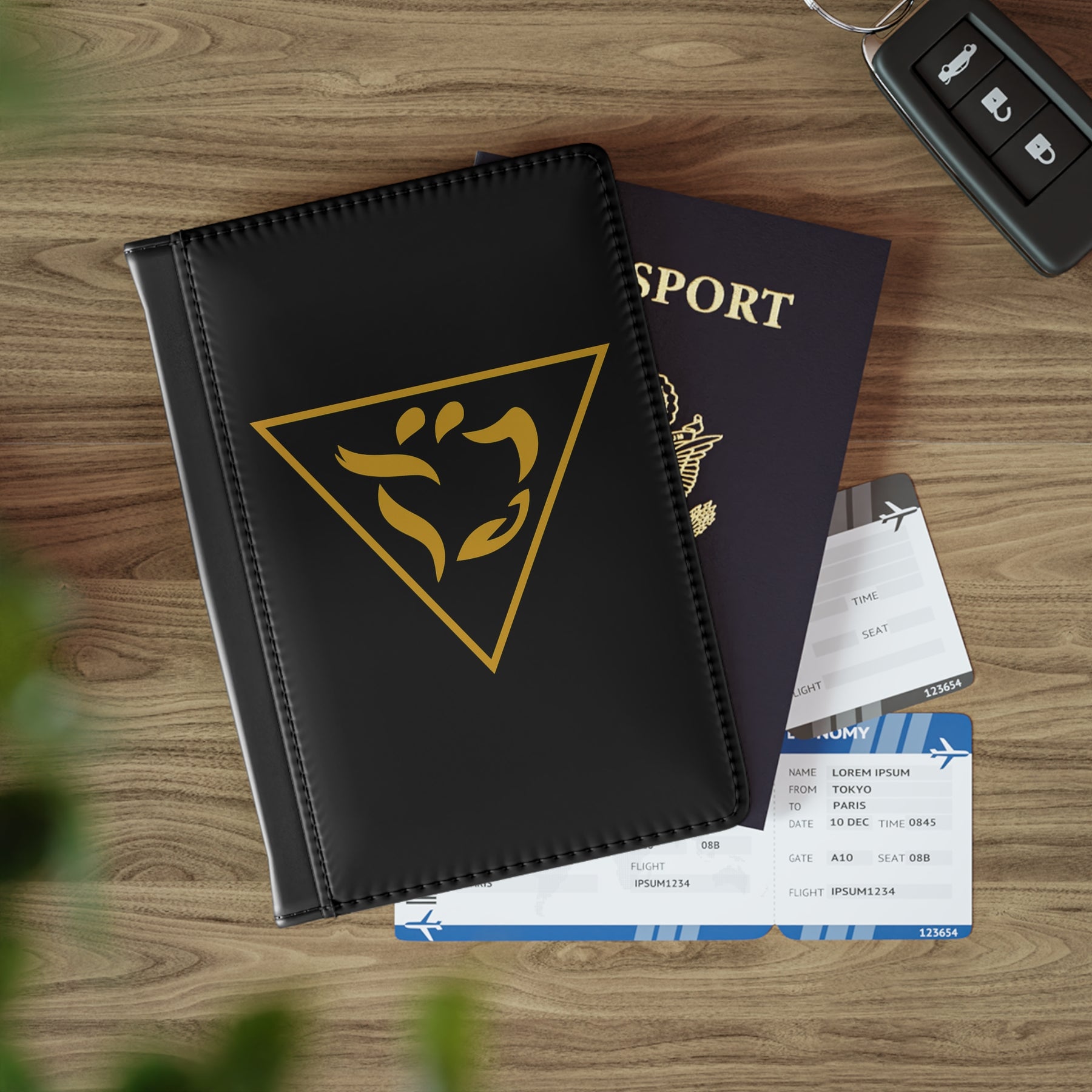 Grand Tiler of Solomon Passport Cover - Black PU Leather With Inner Compartments - Bricks Masons