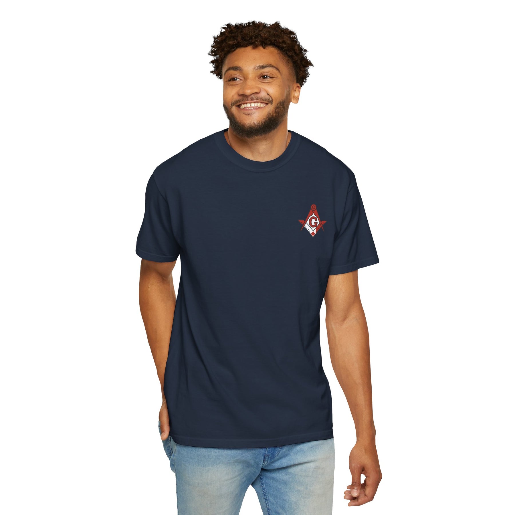 Master Mason Blue Lodge Canada Jurisdiction T-Shirt - Garment-Dyed Tee Various Colors - Bricks Masons