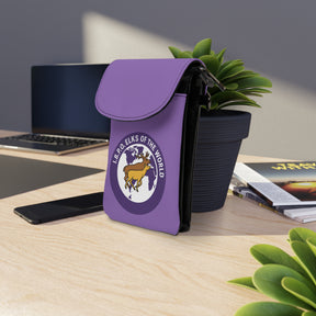 Elks of the World Cell Phone Wallet - Purple Microfiber Leather - Bricks Masons