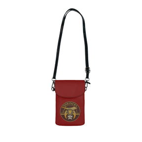 Shriners Cell Phone Wallet - Maroon Microfiber Leather Hands-Free Wallet - Bricks Masons