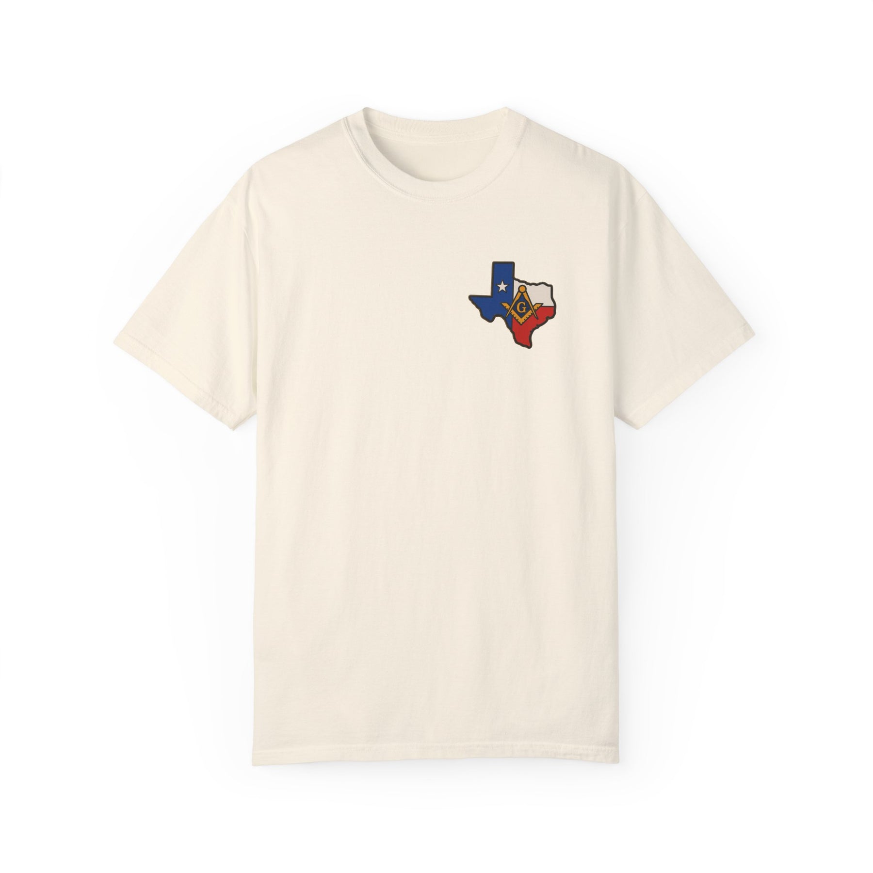 Master Mason Blue Lodge T-Shirt - Garment-Dyed Texas Mason - Bricks Masons