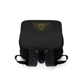Eye of Providence Backpack - Gold & Black With Multiple Compartments - Bricks Masons