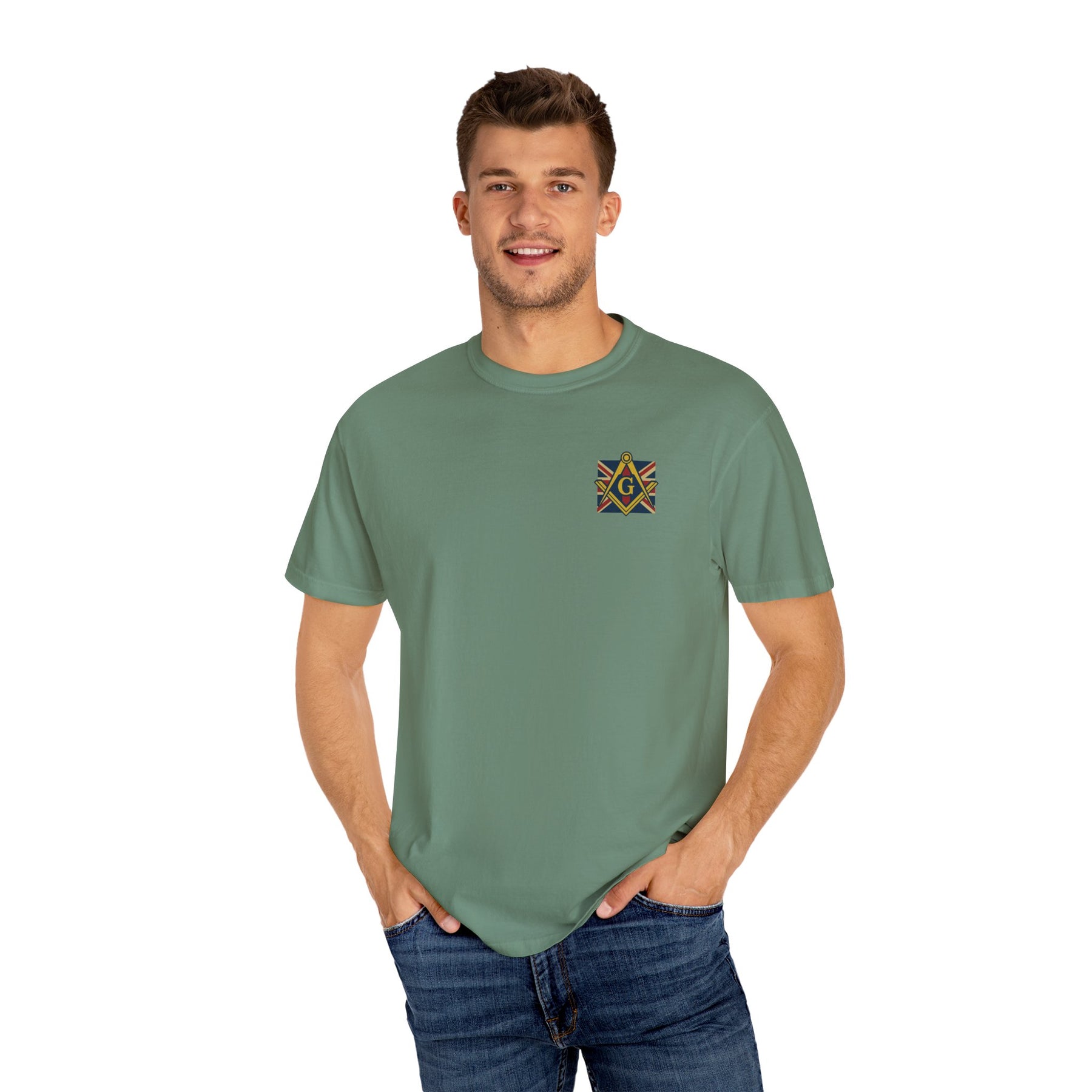 Master Mason Craft T-Shirt - United Kingdom Mason Garment-Dyed Tee - Bricks Masons
