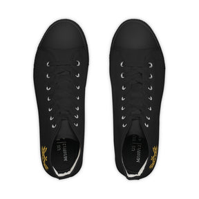 Order of the Secret Monitor Sneaker - High Top Black & White Golden Emblem - Bricks Masons