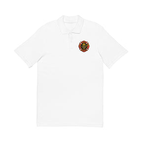 Master Mason Blue Lodge Polo Shirt - Embroidered Square & Compass G Firefighter Mason - Bricks Masons