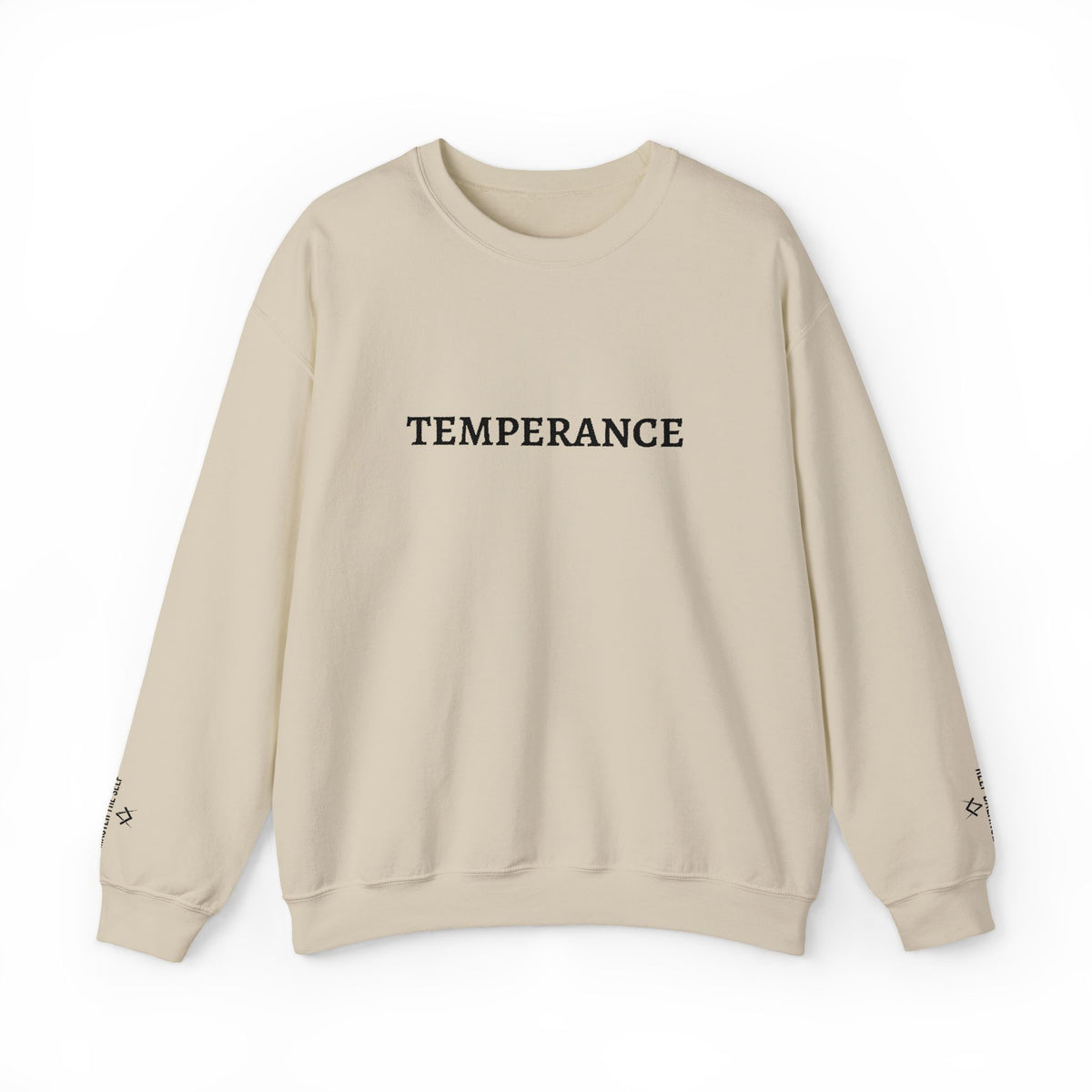 Entered Apprentice Blue Lodge Sweatshirt - Temperance Front & Sleeves Embroidery - Bricks Masons
