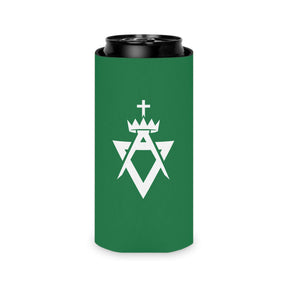 Allied Masonic Degrees Can Cooler - Green & White Polyester Exterior - Bricks Masons