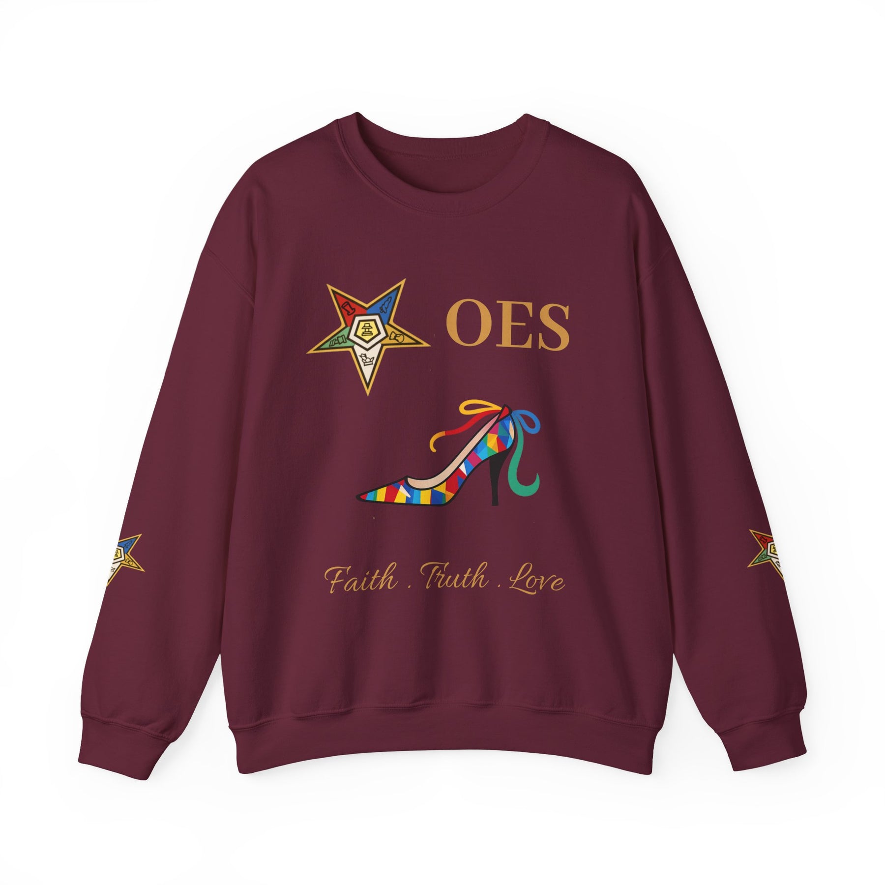 OES Sweatshirt - Faith Truth & Love with The Colorful Eastern Star - Bricks Masons