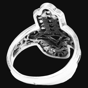 Fatima Hand Ring Hamsa in Silver 2 x 1 cm 6 g Art 1400 - Bricks Masons