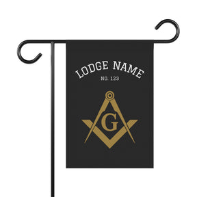 Master Mason Blue Lodge Yard Flag - Gold Square & Compass G with Customization - Bricks Masons