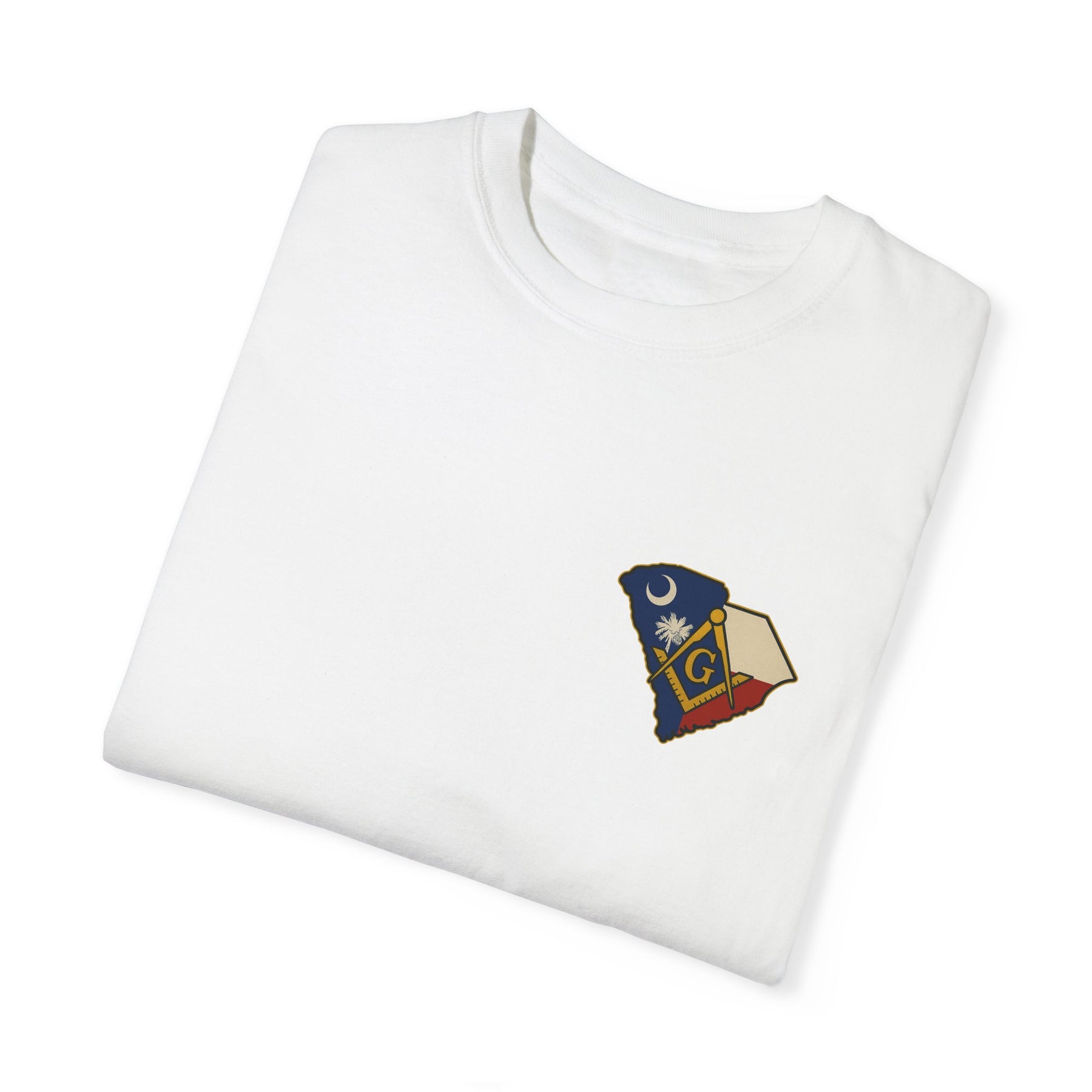 Master Mason Blue Lodge T-Shirt - Garment-Dyed South Carolina Mason - Bricks Masons