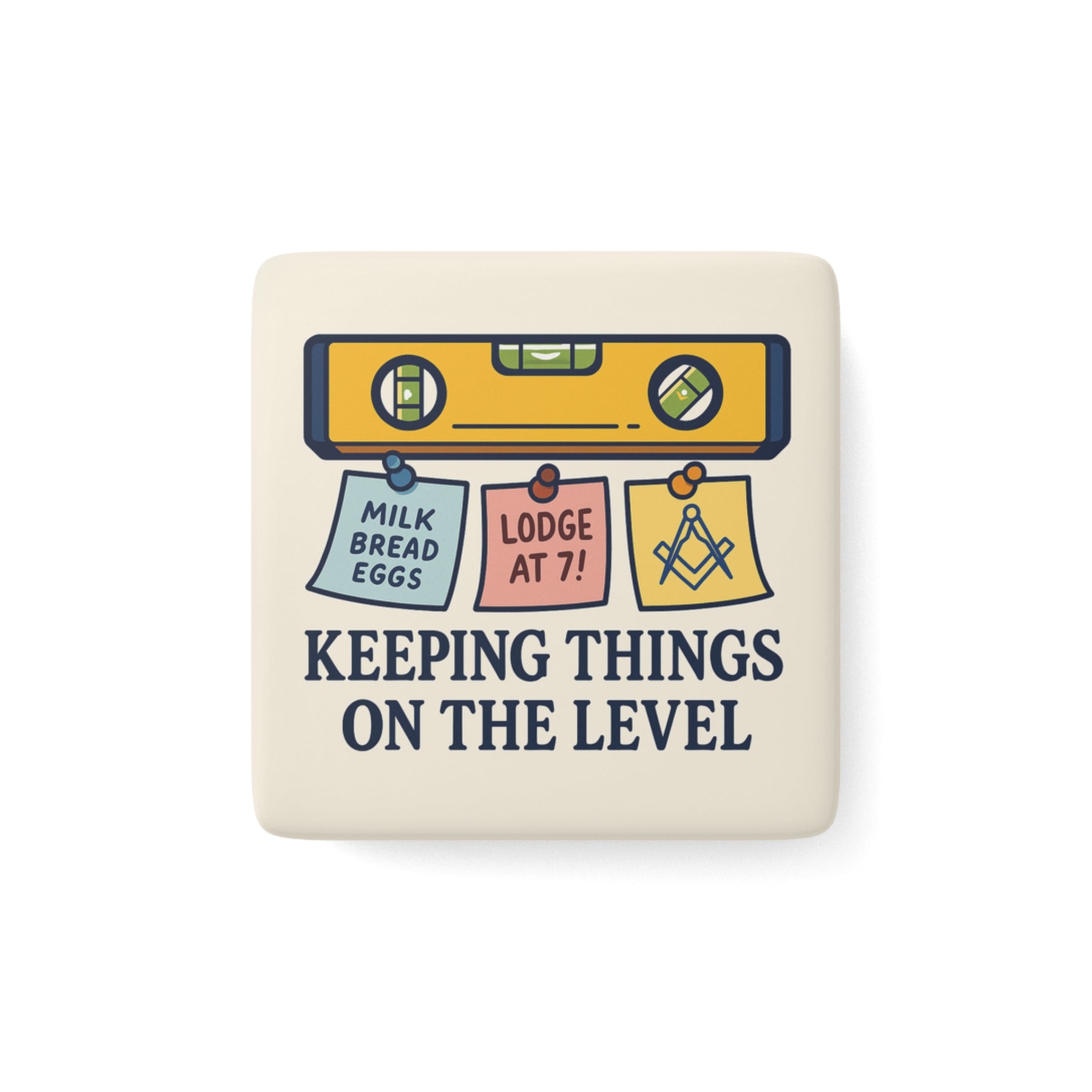 Master Mason Blue Lodge Magnet - Porcelain With Magnet - Bricks Masons