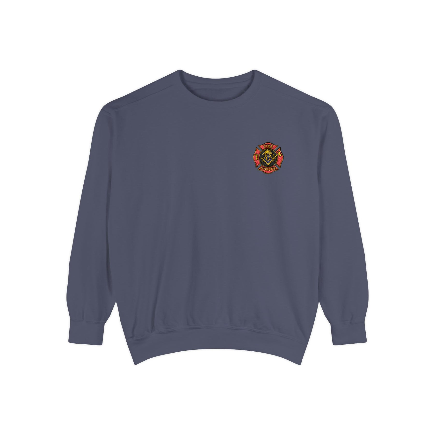 Master Mason Blue Lodge Sweatshirt - Embroidered Emblem Fire Fighter - Bricks Masons