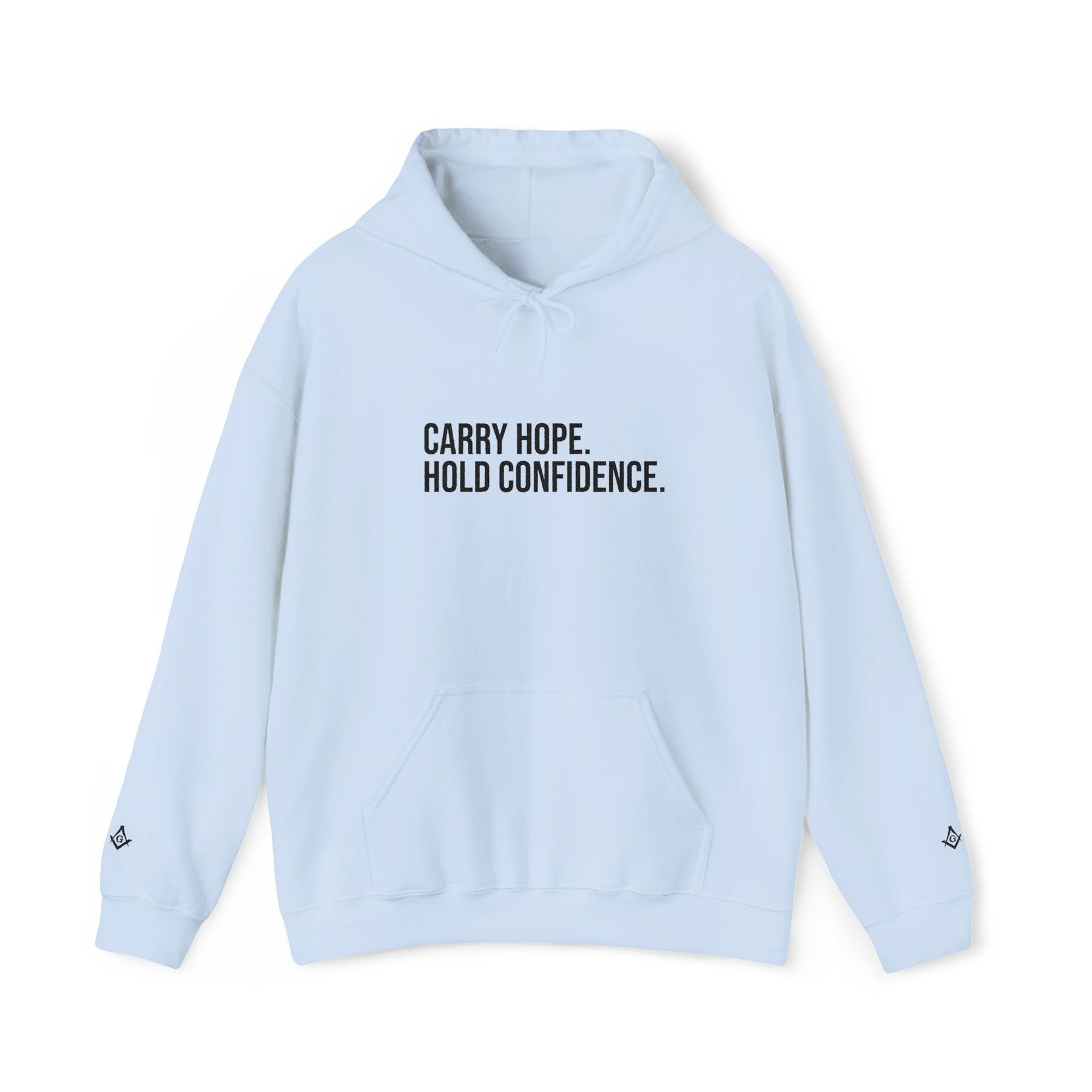 Master Mason Blue Lodge Hoodie - Carry Hope Hold Confidence - Bricks Masons