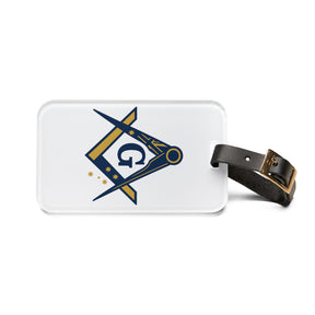 Master Mason Blue Lodge Australia Jurisdiction Luggage Tag - S&C G Black Leather Strap - Bricks Masons