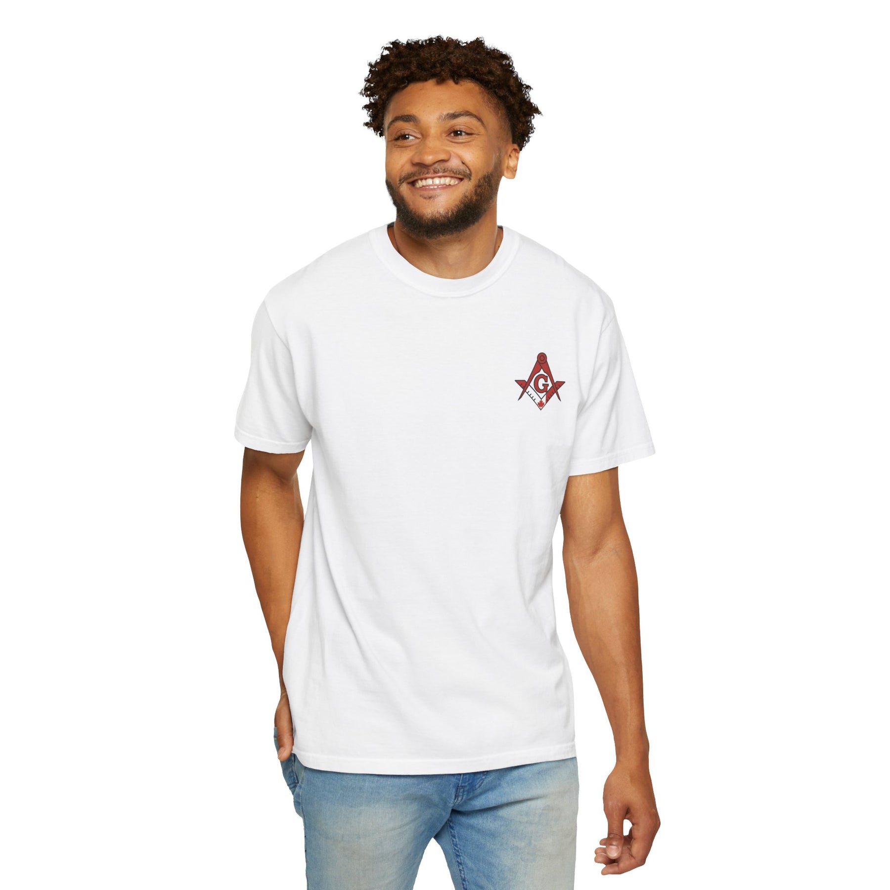 Master Mason Blue Lodge Canada Jurisdiction T-Shirt - Garment-Dyed Tee Various Colors - Bricks Masons