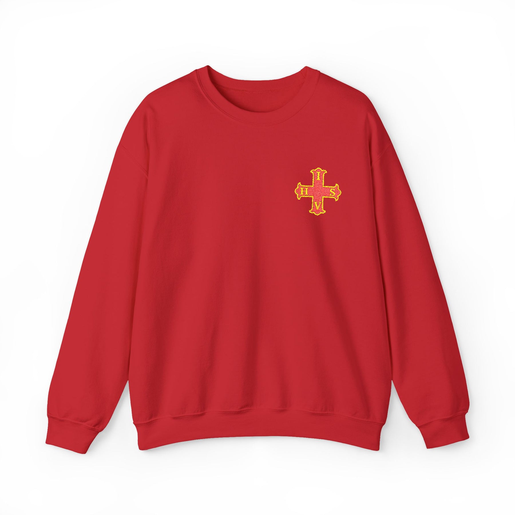 Red Cross of Constantine Sweatshirt - Left Chest Cross Embroidery - Bricks Masons