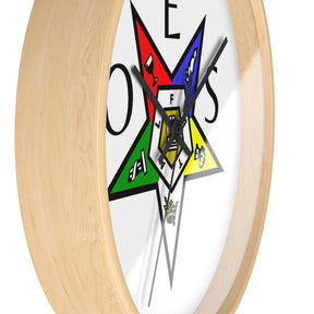 OES Clock - Colorful Star Emblem - Bricks Masons