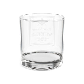 Master Mason Blue Lodge Whiskey Glass - Poured with Honor S&C G with Personalization