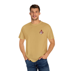 Master Mason Blue Lodge Canada Jurisdiction T-Shirt - Garment-Dyed Tee Various Colors - Bricks Masons