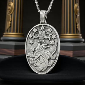 Masonic Rebis Pendant in Silver 4 cm 14 g Alchemy Art 1584 - Bricks Masons